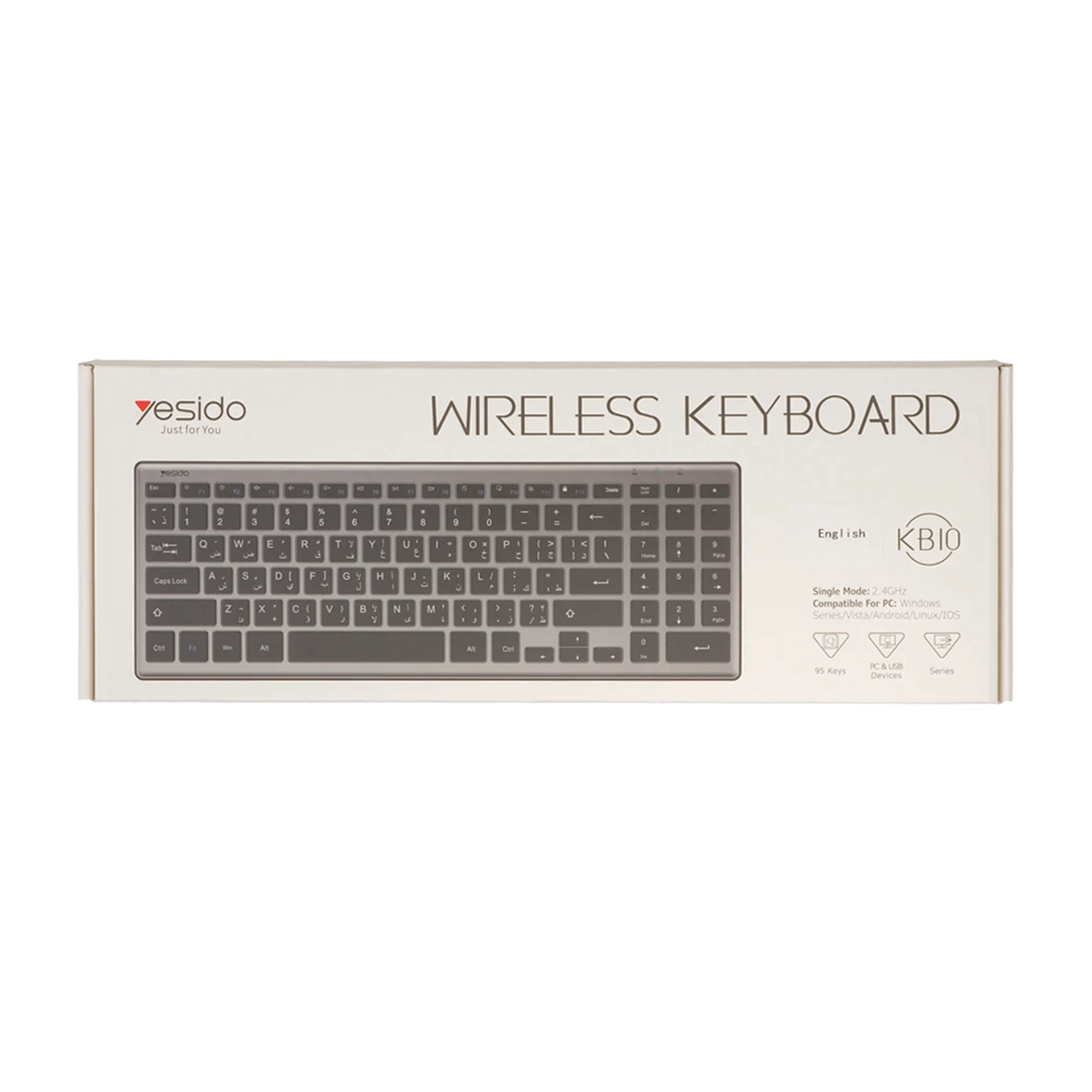 کیبورد بی سیم Yesido مدل KB10 - بژ (گارانتی 18 ماه تعویض نیکان همراه)